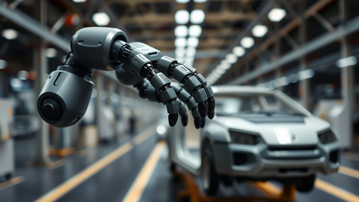 Humanoidalne roboty wchodzą na halę, pracownicy się sprzeciwiają