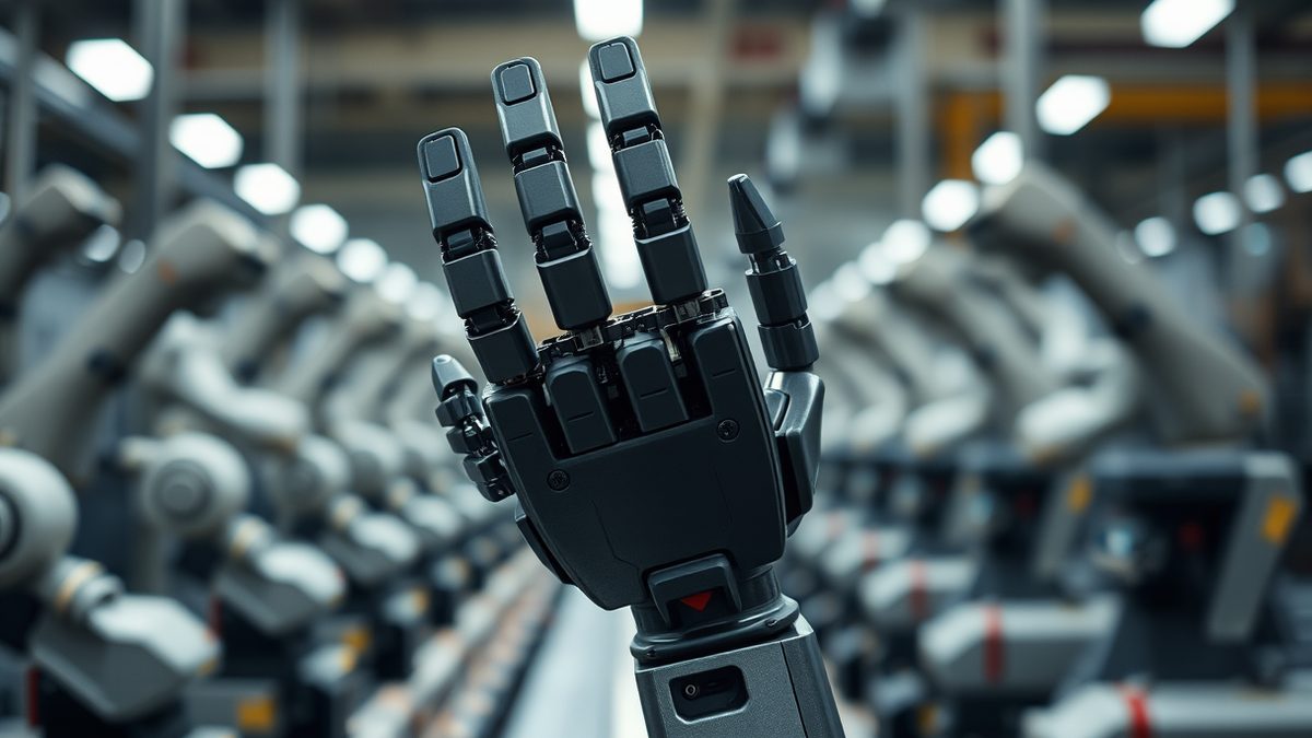 La mano umanoide entra in una fabbrica già piena